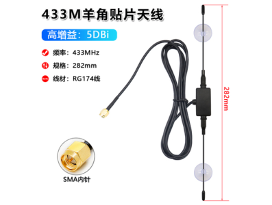 Antena Patch 433 MHz 5 dBi de alto ganho com cabo 3 m e haste destac&aacute;vel - Imagem 1