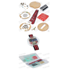 Kit educacional DIY Big Time rel&oacute;gio eletr&ocirc;nico vest&iacute;vel program&aacute;vel para Arduino com bateria