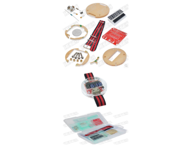 Kit educacional DIY Big Time rel&oacute;gio eletr&ocirc;nico vest&iacute;vel program&aacute;vel para Arduino com bateria - Imagem 1