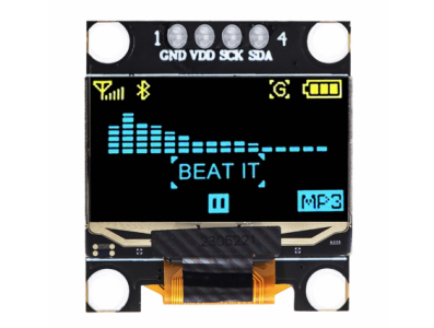 M&oacute;dulo OLED 0,96'' I2C 4 pinos SSD1306 para Shield Arduino (amarelo/azul, preto) - Imagem 1