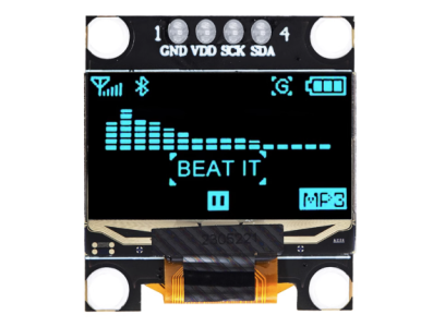 M&oacute;dulo OLED 0,96" I2C 4 pinos Azul (Preto) SSD1306 - Imagem 1