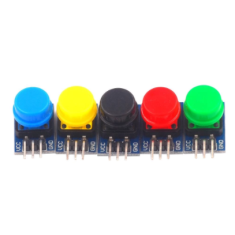 Kit com 5 m&oacute;dulos de bot&atilde;o grande para blocos eletr&ocirc;nicos