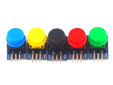 Kit com 5 m&oacute;dulos de bot&atilde;o grande para blocos eletr&ocirc;nicos - Imagem 1