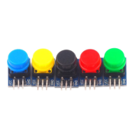 Kit com 5 m&oacute;dulos de bot&atilde;o grande para blocos eletr&ocirc;nicos