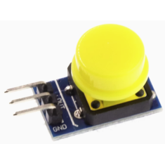 M&oacute;dulo Bot&atilde;o Grande Amarelo para Blocos Eletr&ocirc;nicos com Sa&iacute;da em N&iacute;vel Alto (Shield Arduino)