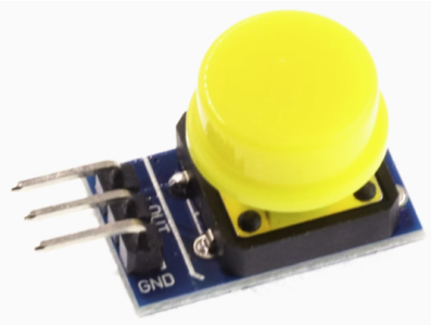 M&oacute;dulo Bot&atilde;o Grande Amarelo para Blocos Eletr&ocirc;nicos com Sa&iacute;da em N&iacute;vel Alto (Shield Arduino) - Imagem 1