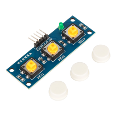 Shield Arduino M&oacute;dulo de 3 Bot&otilde;es Touch com HAT Branco