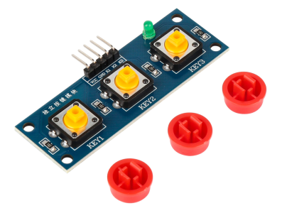 M&oacute;dulo Shield Arduino 3 Bot&otilde;es Touch Vermelho com Hat - Imagem 1