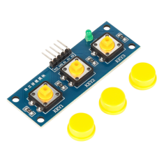 Shield Arduino com 3 Bot&otilde;es Touch e HAT Amarelo