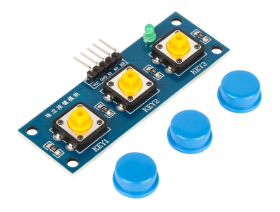 M&oacute;dulo Shield Touch 3 Bot&otilde;es com Hat Azul para Arduino - Imagem 1