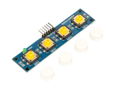 Shield Arduino com 4 bot&otilde;es touch e HAT branco - Imagem 1