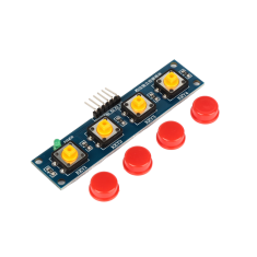 Shield para Arduino, m&oacute;dulo touch de 4 bot&otilde;es com HAT vermelho