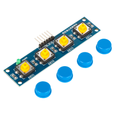 M&oacute;dulo de toque com 4 bot&otilde;es e HAT azul para Shield Arduino