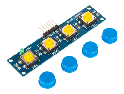 M&oacute;dulo de toque com 4 bot&otilde;es e HAT azul para Shield Arduino - Imagem 1