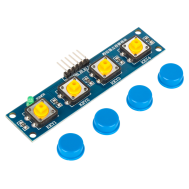 M&oacute;dulo de toque com 4 bot&otilde;es e HAT azul para Shield Arduino