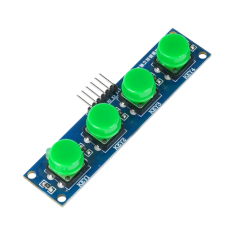 Shield Arduino AH com 4 bot&otilde;es touch em formato HAT, verde