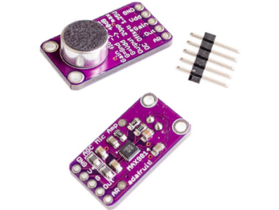 M&oacute;dulo amplificador de microfone MAX9814 com AGC CMA-4544PF-W, Shield Arduino - Imagem 1