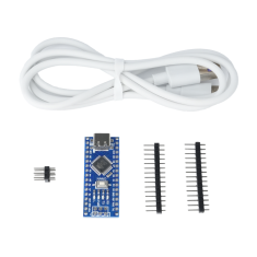 Placa Nano V3.0 n&atilde;o soldada ATmega328P 5V 16MHz CH340C Type-C com cabo Type-C branco 1 m