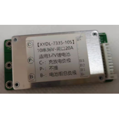 BMS 10S 36V 20A para baterias Li-ion 18650, placa PCB de prote&ccedil;&atilde;o e balanceamento com cabo, formato Arduino Shield (AH)