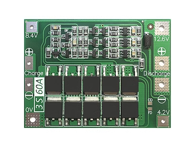 Placa Shield de prote&ccedil;&atilde;o para bateria de l&iacute;tio 3S 11,1V/12,6V 60A para 18650 - Imagem 1