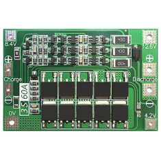 Placa de prote&ccedil;&atilde;o para bateria de l&iacute;tio 3S (18650) 11,1V / 12,6V 60A