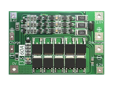 Placa de prote&ccedil;&atilde;o para bateria de l&iacute;tio 3S (18650) 11,1V / 12,6V 60A - Imagem 1