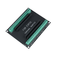 Placa breakout preta para ESP32 38 pinos no formato Shield Arduino
