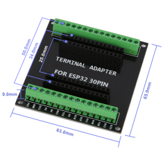 Adaptador de terminal de 30 pinos para ESP32, preto (Shield Arduino)