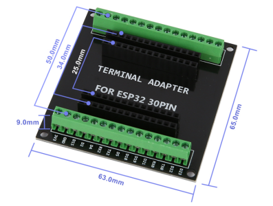 Adaptador de terminal de 30 pinos para ESP32, preto (Shield Arduino) - Imagem 1