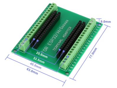 Adaptador de terminais 38 pinos ESP32 V4 Goouuu Verde - Imagem 1