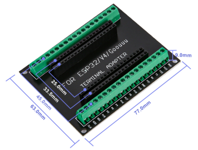 Shield Arduino Goouuu preto para ESP32 V4, adaptador de terminais 38 pinos - Imagem 1