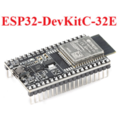 Base de desenvolvimento ESP32-DEVKITC preta com m&oacute;dulo ESP32-WROOM-32E 4MB Flash
