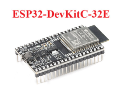 Base de desenvolvimento ESP32-DEVKITC preta com m&oacute;dulo ESP32-WROOM-32E 4MB Flash - Imagem 1