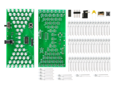 Shield Arduino Kit DIY Ampulheta Eletr&ocirc;nica 5V, divertida e precisa com 57 LEDs vermelhos em placa PCB dupla camada - Imagem 1