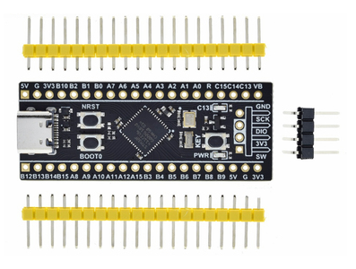 Shield Arduino Placa de Desenvolvimento STM32F411CEU6 Preta N&atilde;o Soldada Type-C - Imagem 1