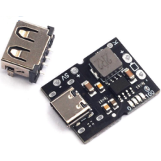 Shield Arduino m&oacute;dulo conversor elevador 5V 2A com conector USB Tipo C n&atilde;o soldado e placa de prote&ccedil;&atilde;o e carregamento para bater