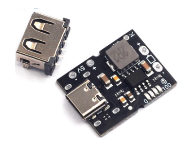 Shield Arduino m&oacute;dulo conversor elevador 5V 2A com conector USB Tipo C n&atilde;o soldado e placa de prote&ccedil;&atilde;o e carregamento para bater - Imagem 1