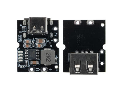 Shield Arduino conversor boost step-up 5V 2A com USB Tipo-C soldado e placa de prote&ccedil;&atilde;o e carregamento para bateria de l&iacute;tio - Imagem 1