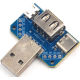 Placa adaptadora USB macho para f&ecirc;mea com interface Micro USB/Type-C 4 pinos 2,54 mm para Shield Arduino - Thumb - 1