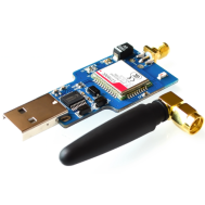 Shield Arduino USB para GSM/GPRS SIM800C com Bluetooth e antena stick, controle de chamadas via computador