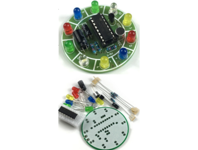 Kit DIY CD4017 LED girat&oacute;rio colorido com controle por voz para Shield Arduino - Imagem 1
