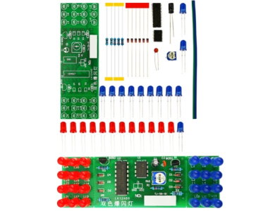 Shield Arduino Kit DIY Placa de Luzes Piscantes Bicolor NE555+CD4017 Vermelho e Azul - Imagem 1