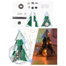 Kit DIY PCB Floco de Neve LED Colorido Mini &Aacute;rvores de Natal com M&uacute;sica (Arduino Shield)