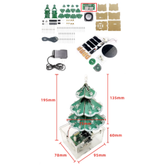 Shield Arduino Kit DIY Plug EU, &Aacute;rvores de Natal Rotativas Coloridas com M&uacute;sica e Bluetooth