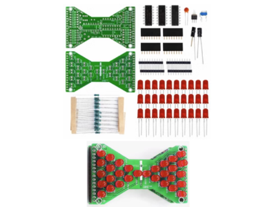 Kit DIY Shield Arduino Ampulheta Eletr&ocirc;nica 30 LEDs Vermelhos DC 3,3-5V - Imagem 1