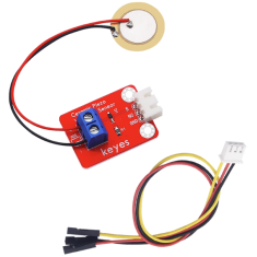 M&oacute;dulo sensor de vibra&ccedil;&atilde;o piezoel&eacute;trico cer&acirc;mico simulado vermelho com cabo 3 pinos