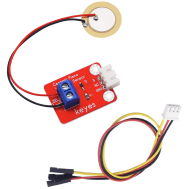M&oacute;dulo sensor de vibra&ccedil;&atilde;o piezoel&eacute;trico cer&acirc;mico simulado vermelho com cabo 3 pinos