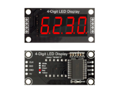 M&oacute;dulo display de tubo digital 4 d&iacute;gitos TM1637 0,36 polegada vermelho com ponto, Shield para Arduino - Imagem 1