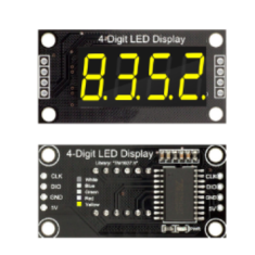 M&oacute;dulo Display LED TM1637 0,36'' 4 d&iacute;gitos Amarelo com ponto decimal para Shield Arduino