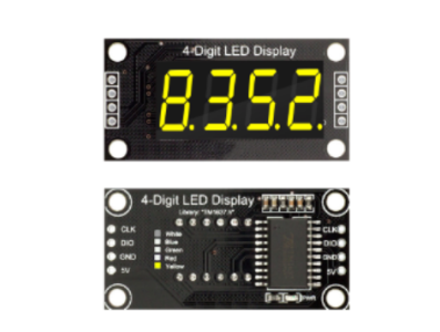 M&oacute;dulo Display LED TM1637 0,36'' 4 d&iacute;gitos Amarelo com ponto decimal para Shield Arduino - Imagem 1